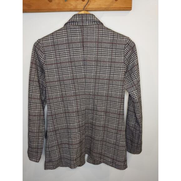Rachel Zoe Women's Blazer Small Brown Houndstooth Glen Plaid Open Front S - Picture 2 of 7